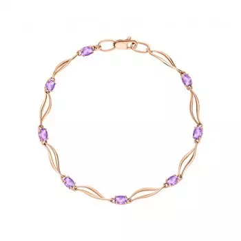 Золотой браслет с аметистами природными