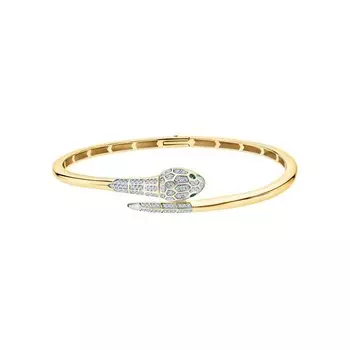 Золотой браслет с бриллиантами природными и изумрудами природными