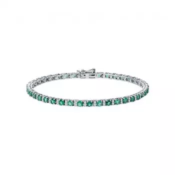 Золотой браслет с бриллиантами природными и изумрудами природными