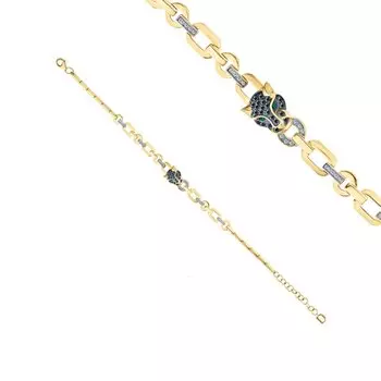 Золотой браслет с бриллиантами природными и изумрудами природными