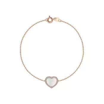 Золотой браслет с бриллиантами природными и перламутром природным