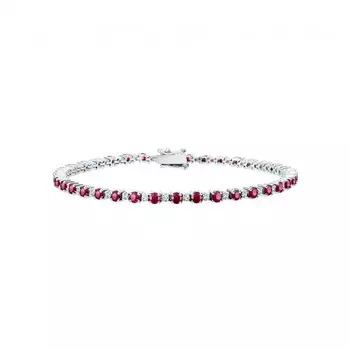 Золотой браслет с бриллиантами природными и рубинами природными