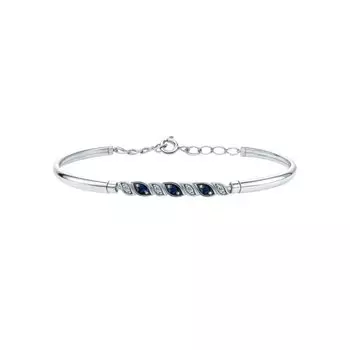 Золотой браслет с бриллиантами природными и сапфирами природными