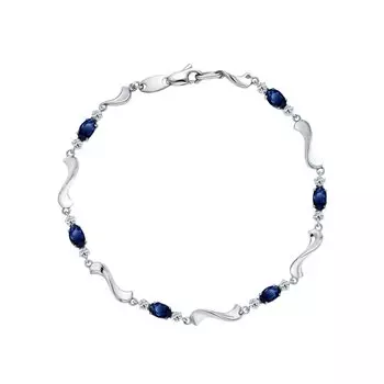 Золотой браслет с бриллиантами природными и сапфирами природными