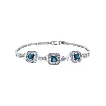 Золотой браслет с бриллиантами природными и топазами природными