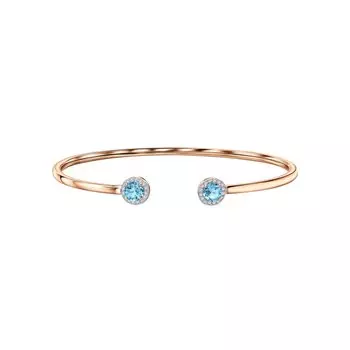 Золотой браслет с бриллиантами природными и топазами природными