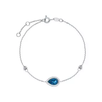 Золотой браслет с бриллиантами природными и топазами природными