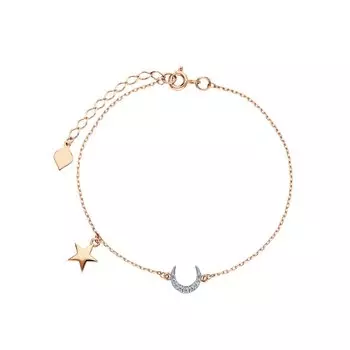 Золотой браслет с фианитами