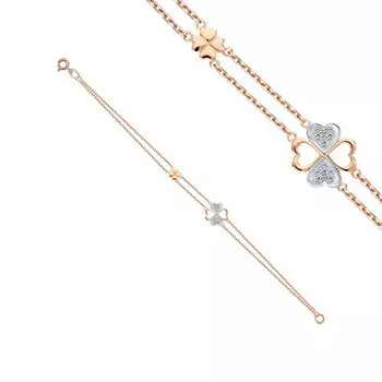 Золотой браслет с фианитами