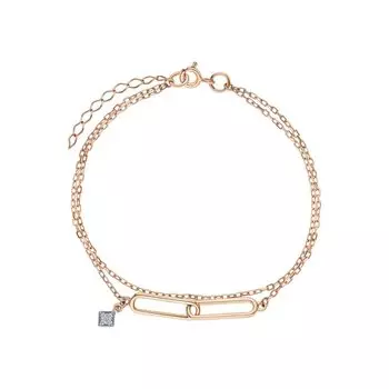 Золотой браслет с фианитами