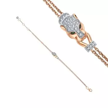 Золотой браслет с фианитами