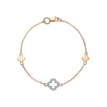 Золотой браслет с фианитами