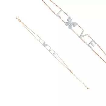 Золотой браслет с фианитами