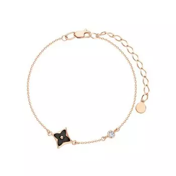 Золотой браслет с фианитами и агатами природными