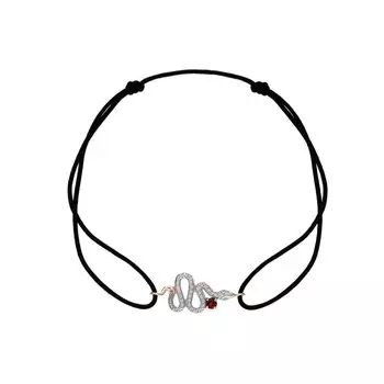 Золотой браслет с фианитами и гранатами природными