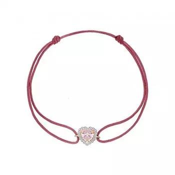 Золотой браслет с фианитами и наноситал морганитом