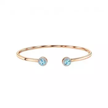 Золотой браслет с фианитами и топазами природными