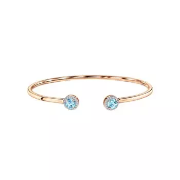 Золотой браслет с фианитами и топазами природными