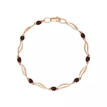 Золотой браслет с гранатами природными