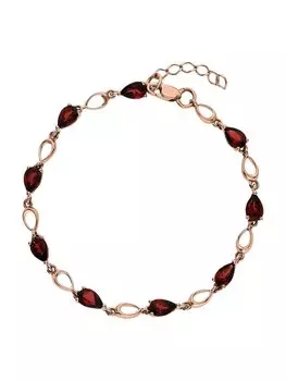 Золотой браслет с гранатами природными