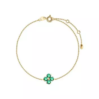 Золотой браслет с изумрудами природными