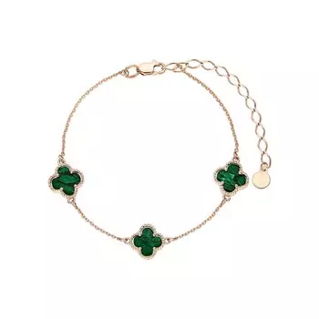 Золотой браслет с малахитами