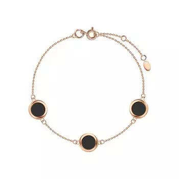 Золотой браслет с ониксом природным