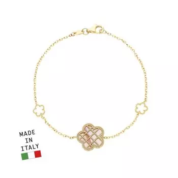 Золотой браслет с перламутром природным