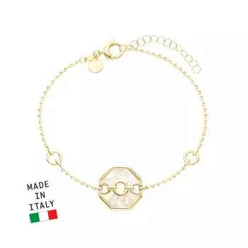 Золотой браслет с перламутром природным