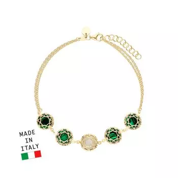 Золотой браслет с перламутром природным