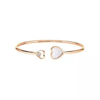 Золотой браслет с перламутром природным и фианитом