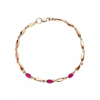 Золотой браслет с рубинами выращенными