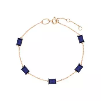 Золотой браслет с сапфирами выращенными