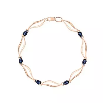 Золотой браслет с сапфирами выращенными