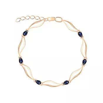 Золотой браслет с сапфирами выращенными