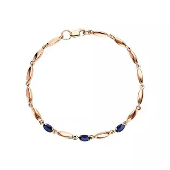 Золотой браслет с сапфирами выращенными