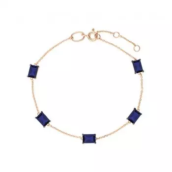 Золотой браслет с сапфирами выращенными