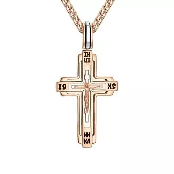 Золотой крест-подвеска с эмалью