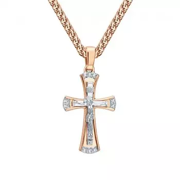 Золотой крест-подвеска с бриллиантами