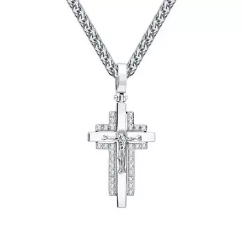 Золотой крест-подвеска с бриллиантами