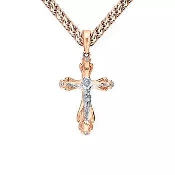 Золотой крест-подвеска с бриллиантами