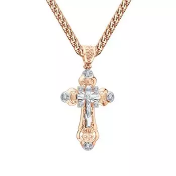 Золотой крест-подвеска с бриллиантами