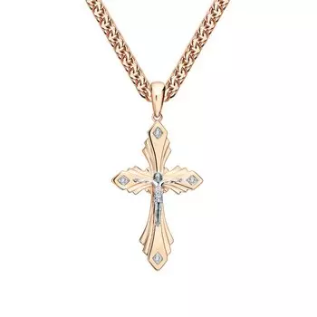 Золотой крест-подвеска с бриллиантами