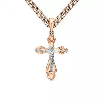 Золотой крест-подвеска с бриллиантами