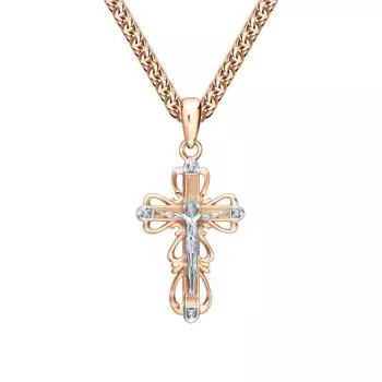 Золотой крест-подвеска с бриллиантами