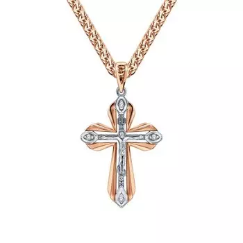 Золотой крест-подвеска с бриллиантами природными