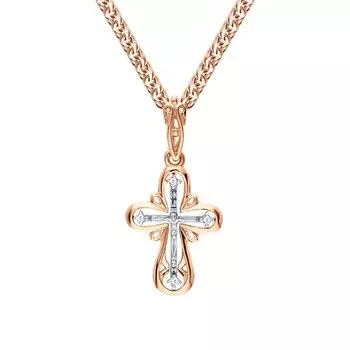 Золотой крест-подвеска с бриллиантами природными
