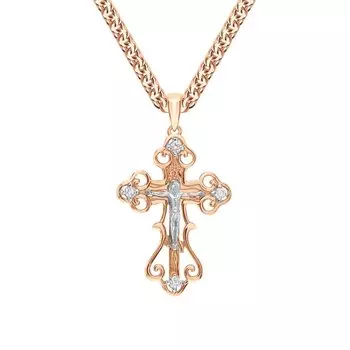 Золотой крест-подвеска с бриллиантами природными