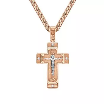 Золотой крест-подвеска с бриллиантами природными