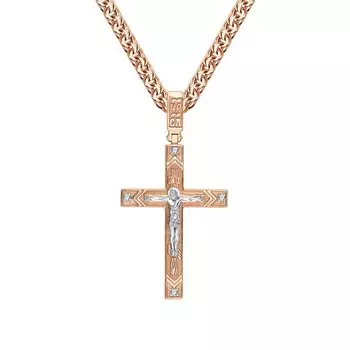 Золотой крест-подвеска с бриллиантами природными